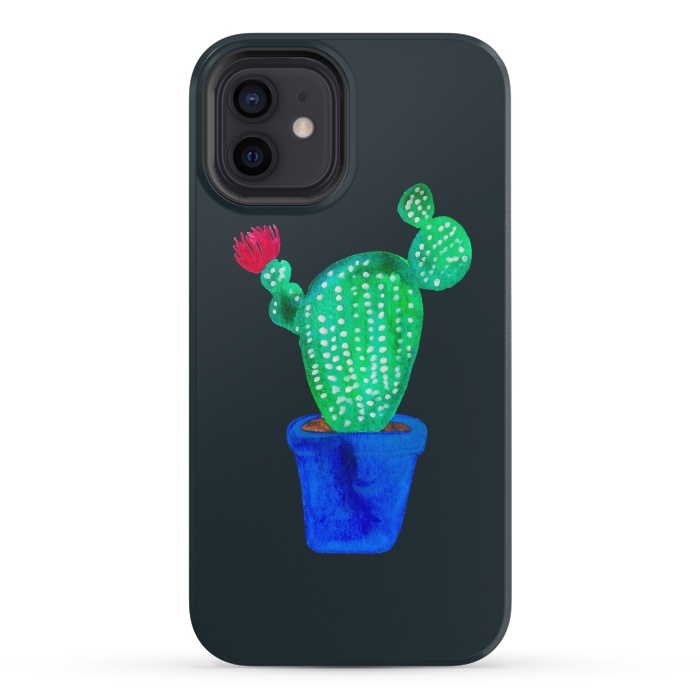 iPhone 12 mini StrongFit Red Flower Cactus by Amaya Brydon