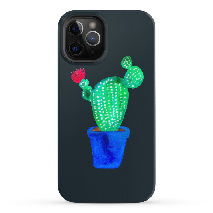 iPhone 12 Pro StrongFit Red Flower Cactus by Amaya Brydon