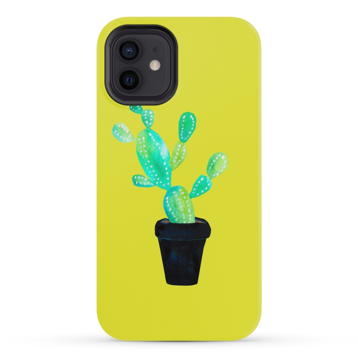 iPhone 12 mini StrongFit Mustard Cacti  by Amaya Brydon