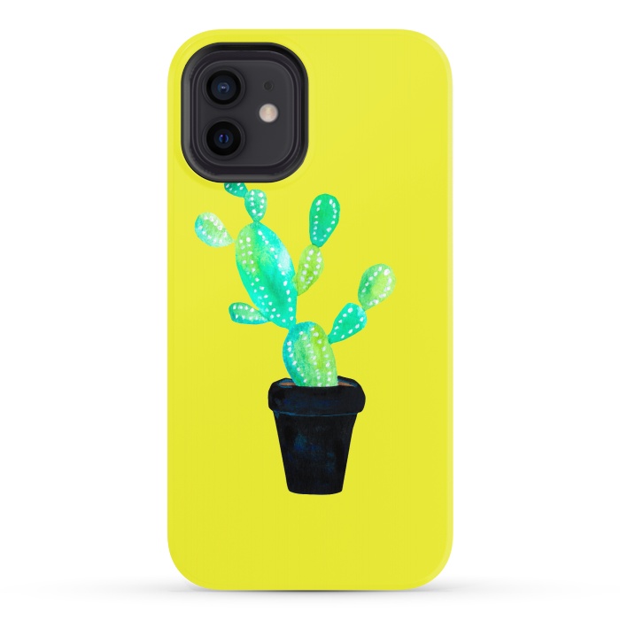 iPhone 12 StrongFit Mustard Cacti  by Amaya Brydon