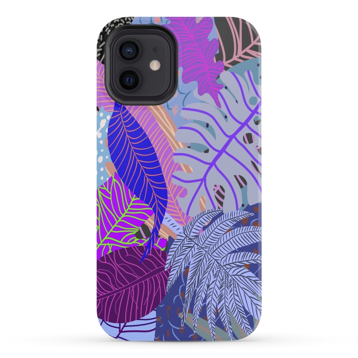 iPhone 12 StrongFit Ultraviolet Faded Nature Leaves by Notsniw