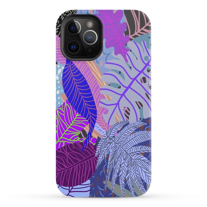 iPhone 12 Pro StrongFit Ultraviolet Faded Nature Leaves by Notsniw