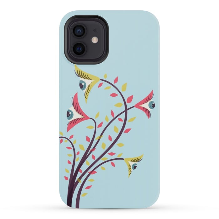 iPhone 12 mini StrongFit Weird Colorful Watching Eyes Flowers by Boriana Giormova