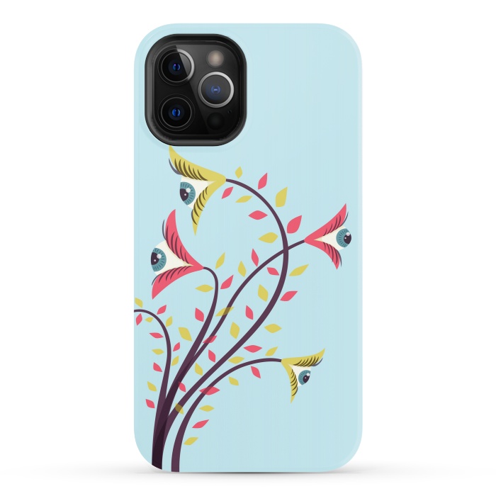 iPhone 12 Pro StrongFit Weird Colorful Watching Eyes Flowers by Boriana Giormova