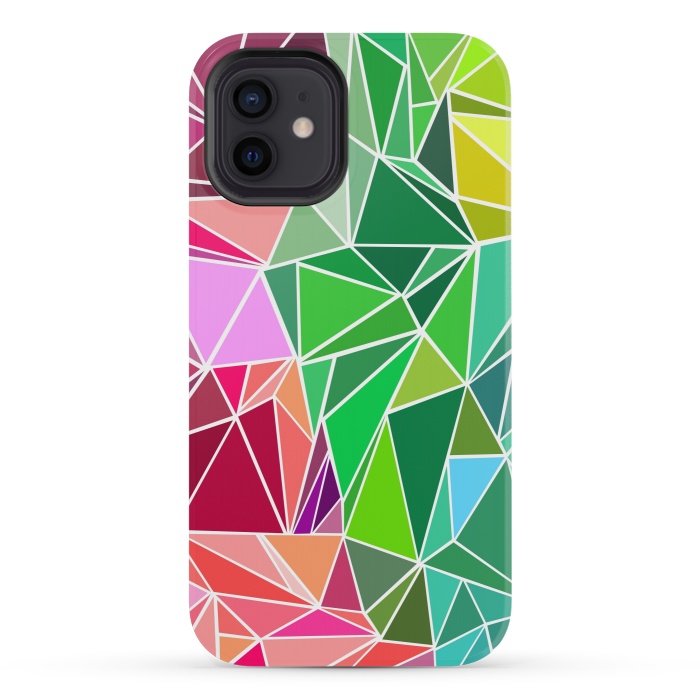 iPhone 12 mini StrongFit Polygonal colorful pattern by Dhruv Narelia