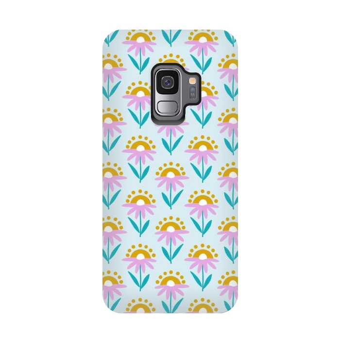 Galaxy S9 StrongFit Sunrise Flowers by Tishya Oedit