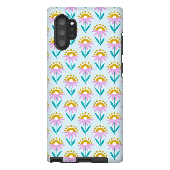 Galaxy Note 10 plus StrongFit Sunrise Flowers by Tishya Oedit