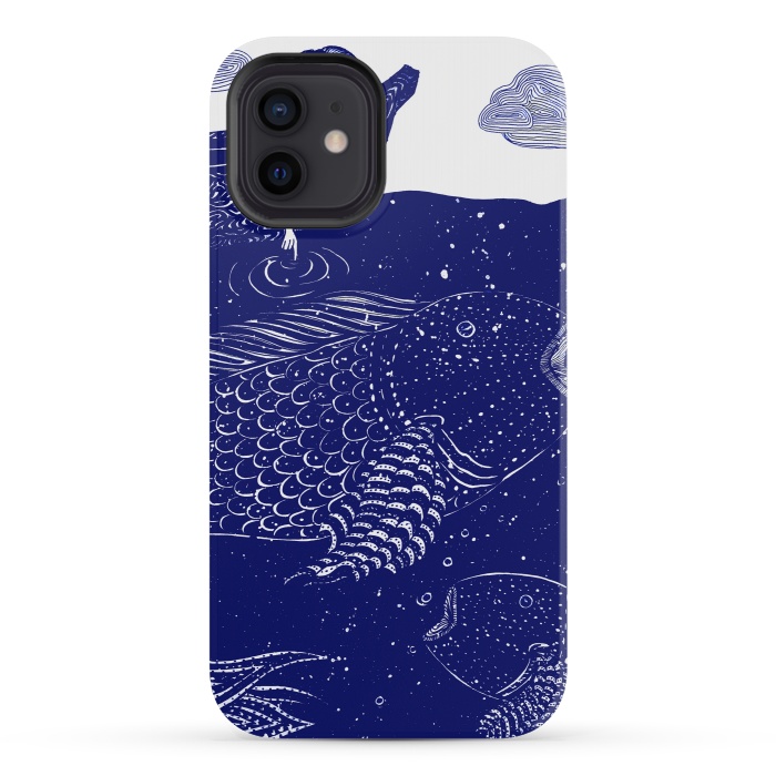 iPhone 12 mini StrongFit The Blue Shimmering Sea Lights by ECMazur 