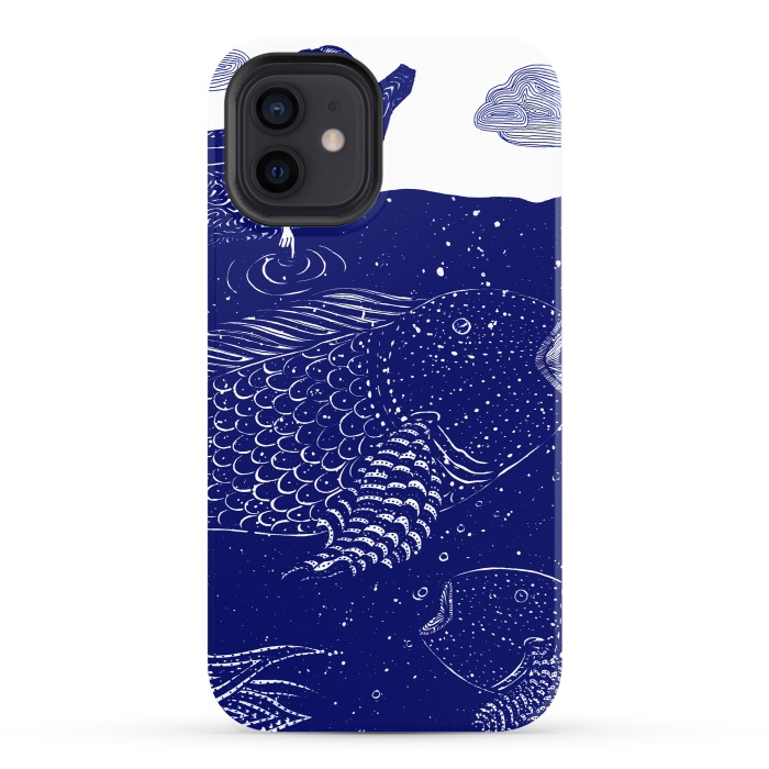 iPhone 12 StrongFit The Blue Shimmering Sea Lights by ECMazur 