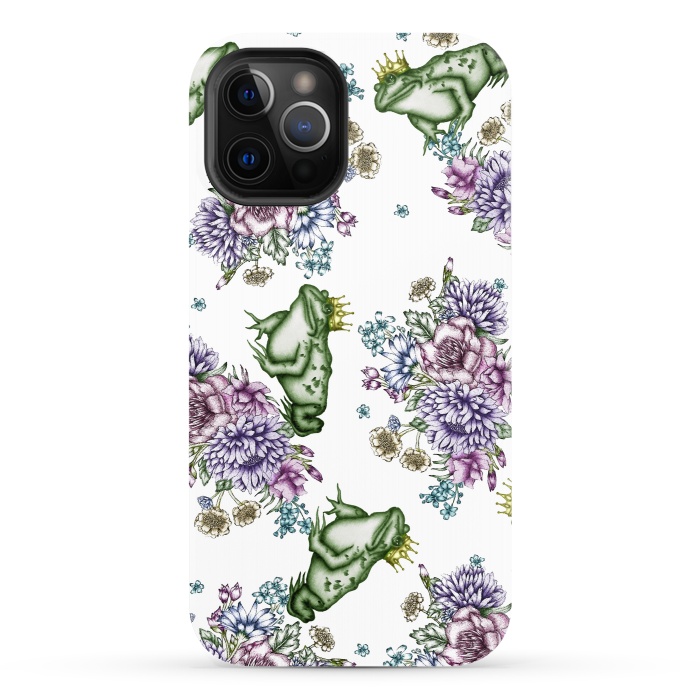 iPhone 12 Pro StrongFit Frog Prince Floral Pattern by ECMazur 