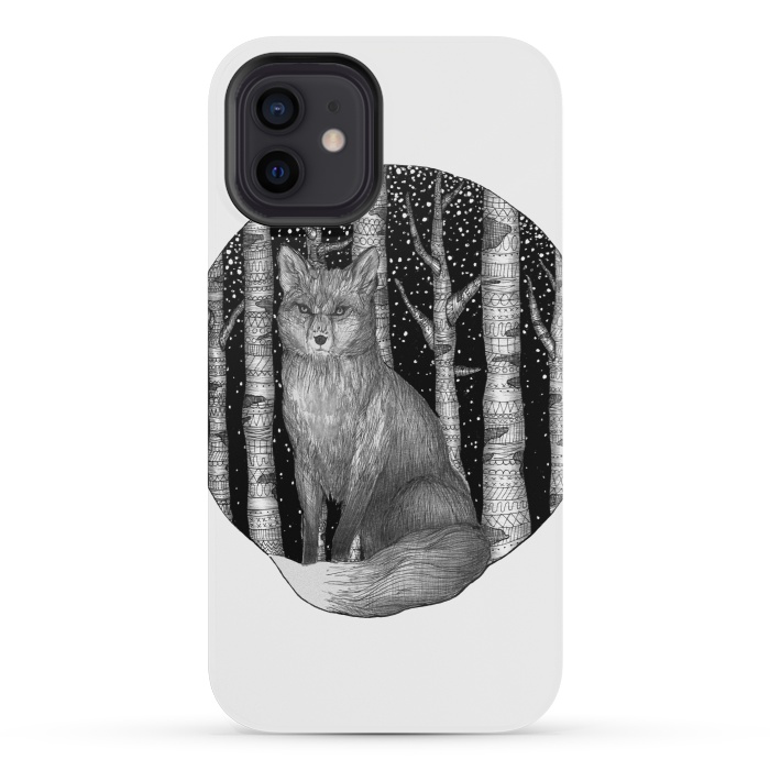 iPhone 12 mini StrongFit Fox and Forest by ECMazur 