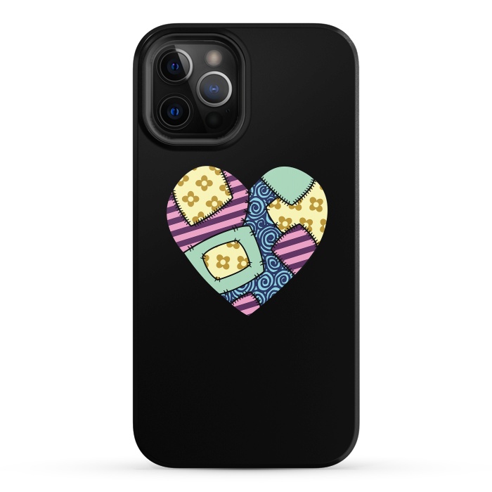 iPhone 12 Pro StrongFit Patchwork heart by Laura Nagel