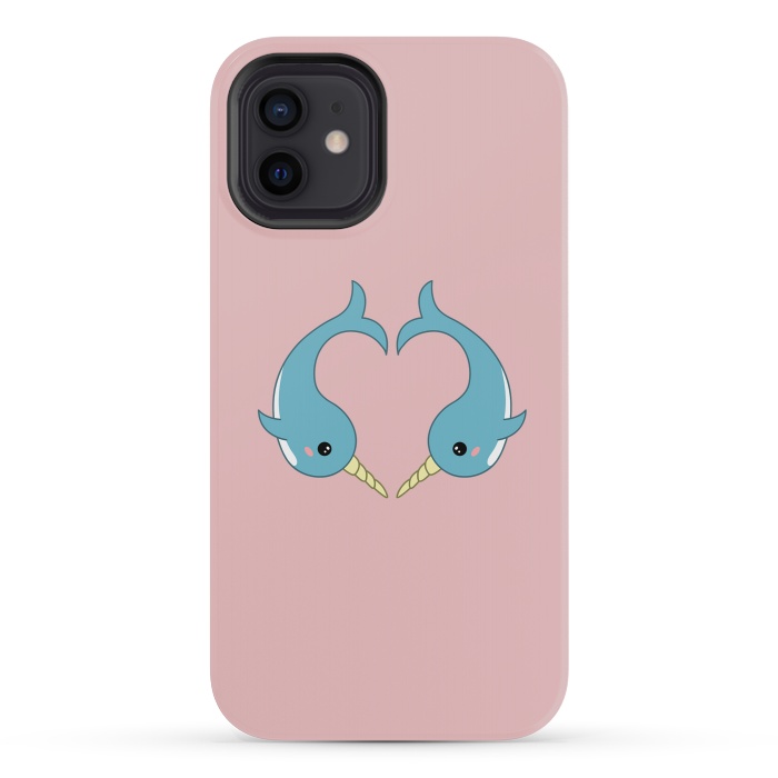 iPhone 12 mini StrongFit Narwhal heart by Laura Nagel