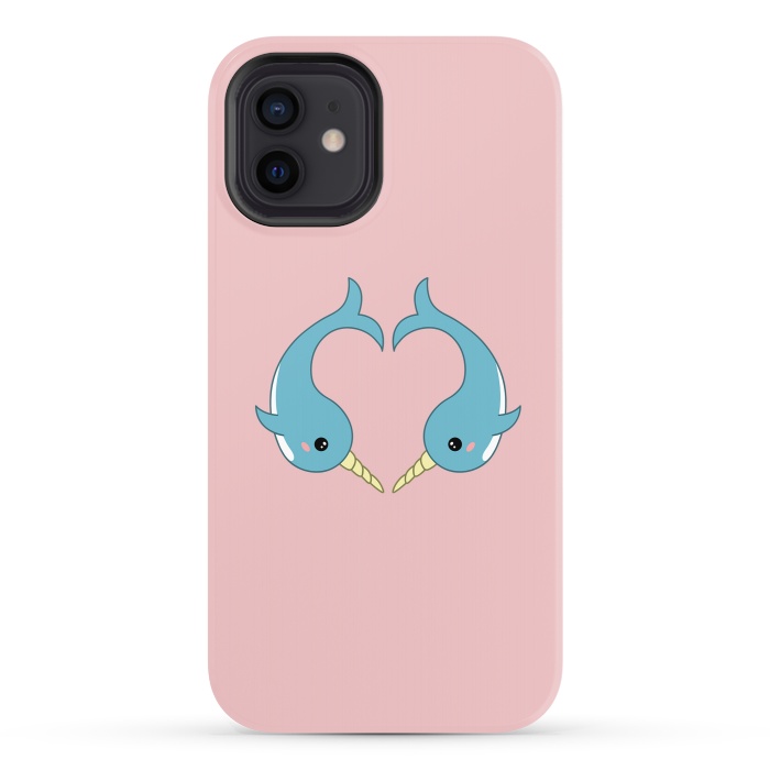 iPhone 12 StrongFit Narwhal heart by Laura Nagel