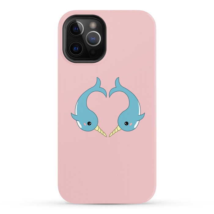 iPhone 12 Pro StrongFit Narwhal heart by Laura Nagel