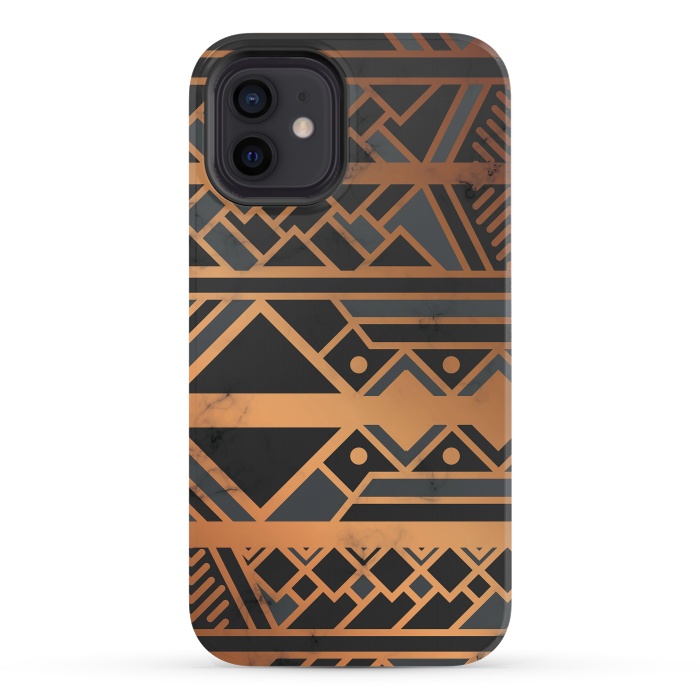 iPhone 12 mini StrongFit Black and Gold 028 by Jelena Obradovic