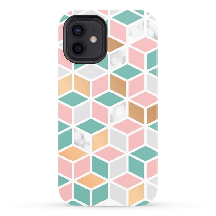 iPhone 12 StrongFit Marble Cube Geometry 050 by Jelena Obradovic