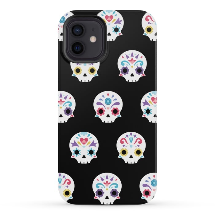 iPhone 12 mini StrongFit Cute sugar skull  by Laura Nagel