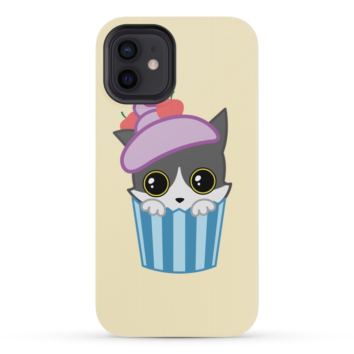 iPhone 12 mini StrongFit Cupcake kitty by Laura Nagel
