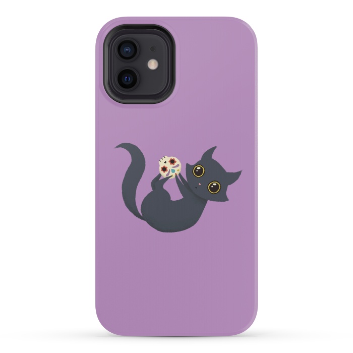 iPhone 12 mini StrongFit Kitty sugar skull by Laura Nagel