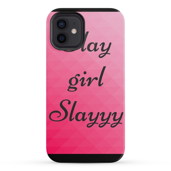 iPhone 12 mini StrongFit slay girl slayyy pink by MALLIKA
