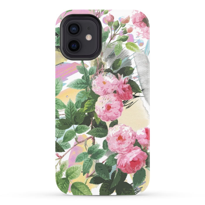 iPhone 12 StrongFit Pink painted roses by Oana 