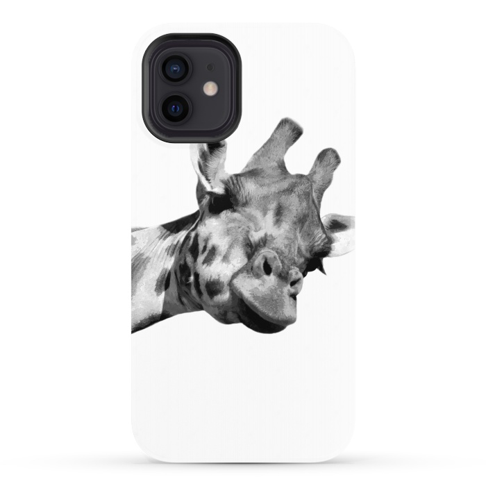 iPhone 12 StrongFit Black and White Giraffe by Alemi