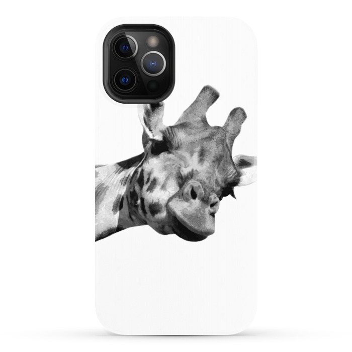 iPhone 12 Pro StrongFit Black and White Giraffe by Alemi