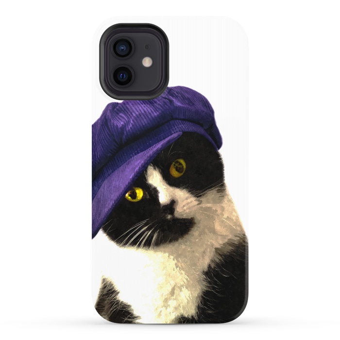 iPhone 12 StrongFit Cute Cat Blue Hat by Alemi
