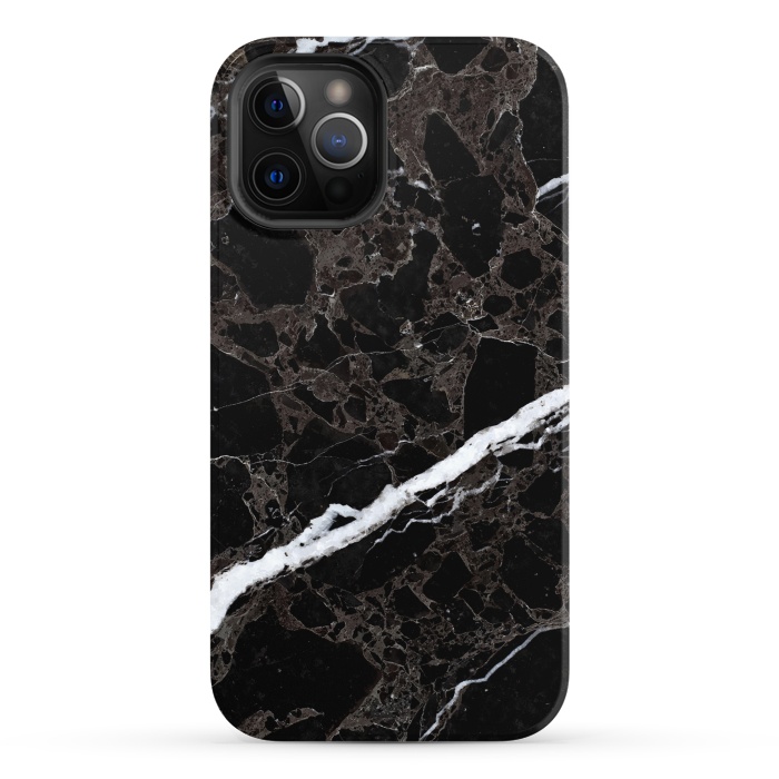 iPhone 12 Pro StrongFit Black Marble by Alemi