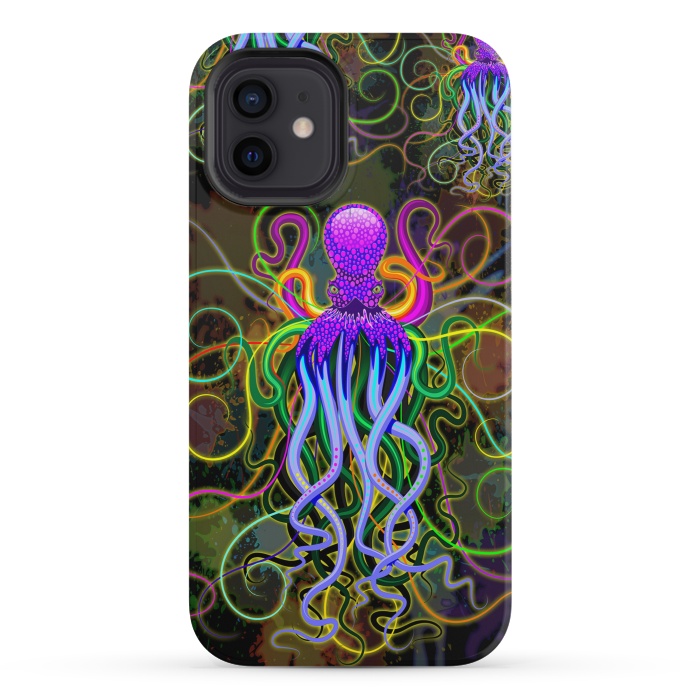iPhone 12 mini StrongFit Octopus Psychedelic Luminescence by BluedarkArt