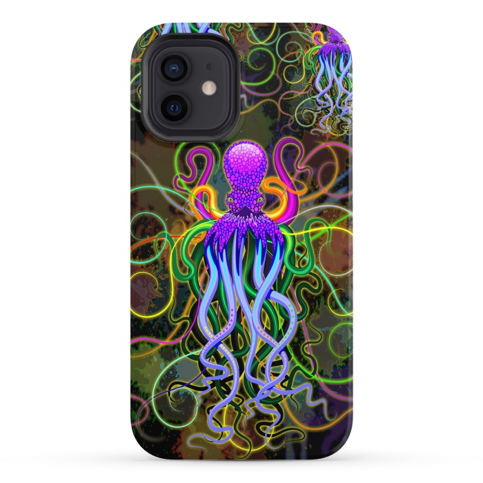 iPhone 12 StrongFit Octopus Psychedelic Luminescence by BluedarkArt