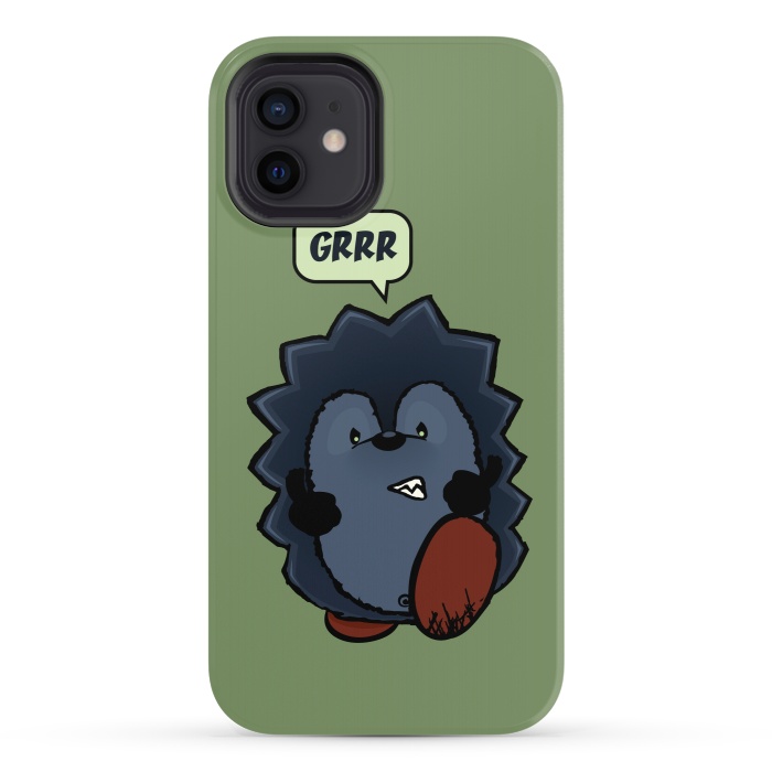 iPhone 12 StrongFit Angry Hedgehog by Mangulica