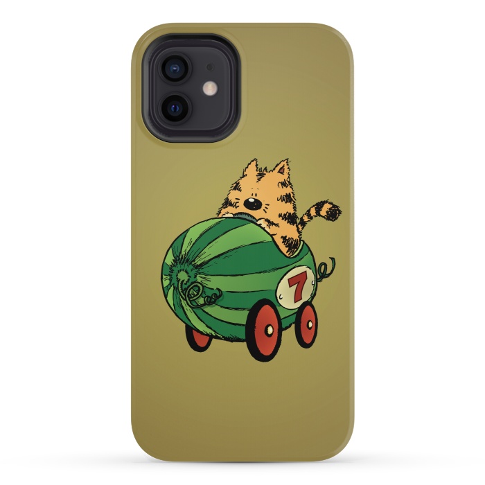 iPhone 12 mini StrongFit Albert and his Watermelon Ride by Mangulica