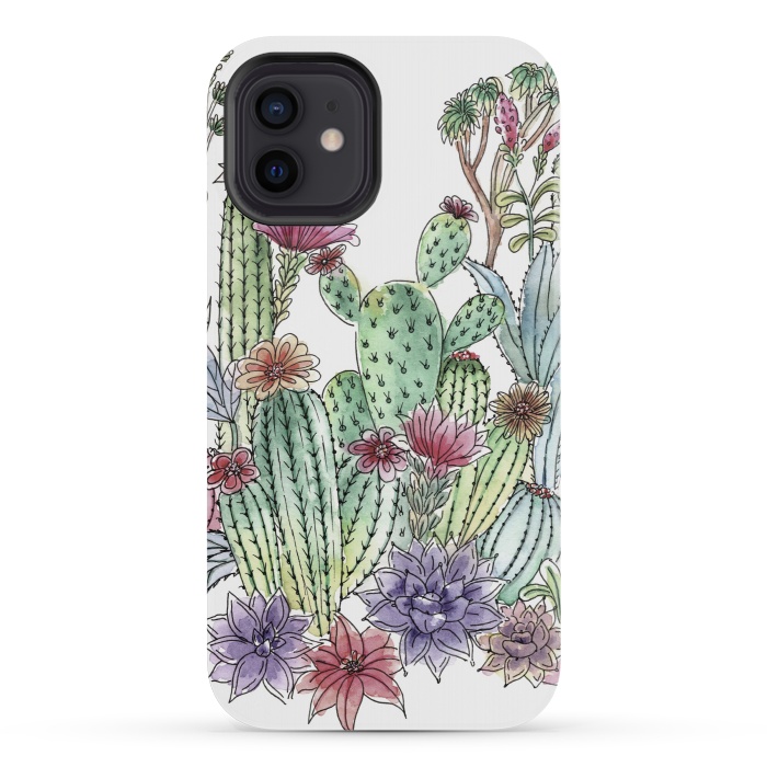 iPhone 12 mini StrongFit Cactus garden by Julia Grifol