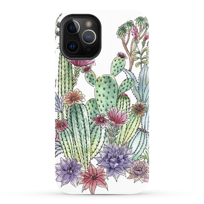 iPhone 12 Pro StrongFit Cactus garden by Julia Grifol