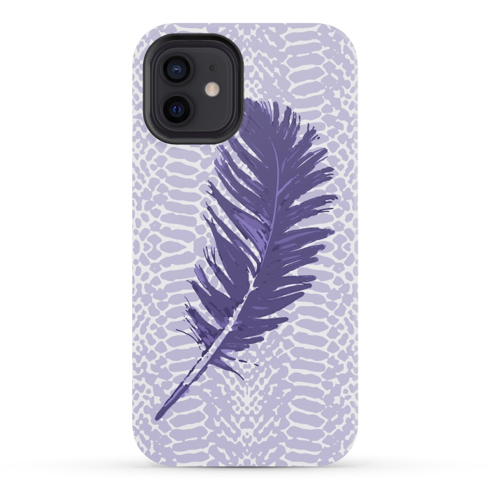 iPhone 12 mini StrongFit Violet feather by Julia Grifol