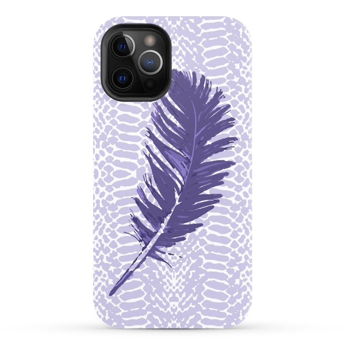 iPhone 12 Pro StrongFit Violet feather by Julia Grifol