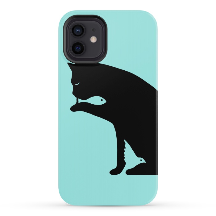 iPhone 12 StrongFit Cat and food by Coffee Man