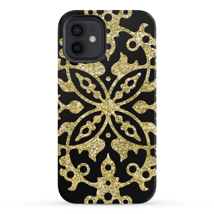 iPhone 12 mini StrongFit Black and Gold Fashion Case by Alemi
