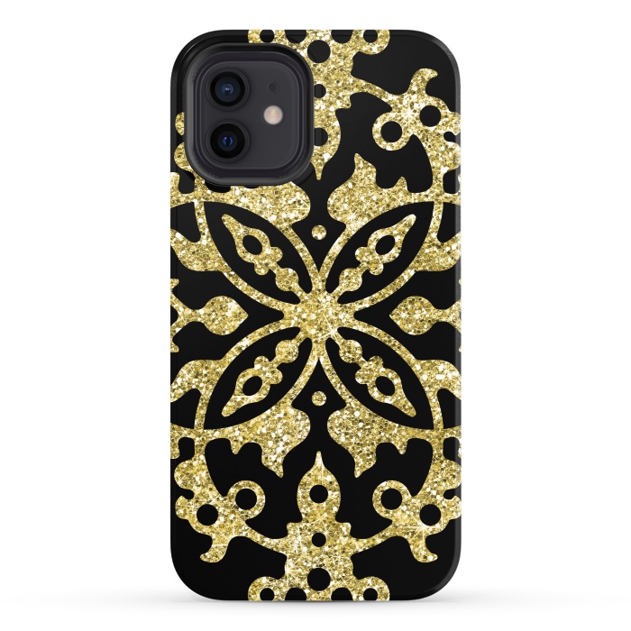 iPhone 12 StrongFit Black and Gold Fashion Case by Alemi