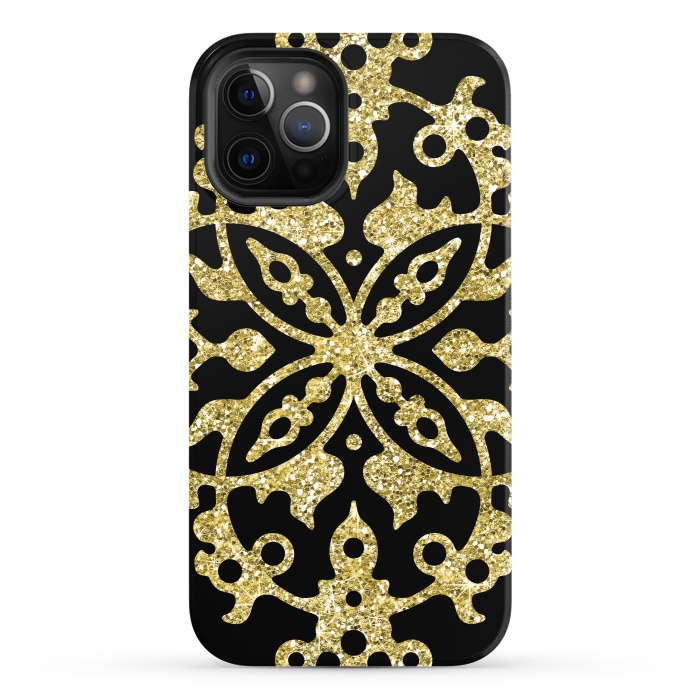 iPhone 12 Pro StrongFit Black and Gold Fashion Case by Alemi