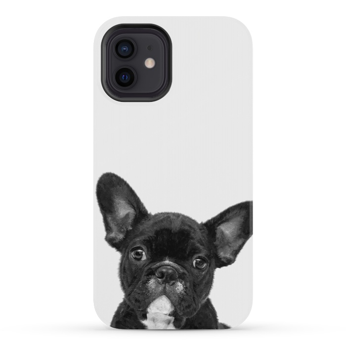 iPhone 12 mini StrongFit Black and White French Bulldog by Alemi