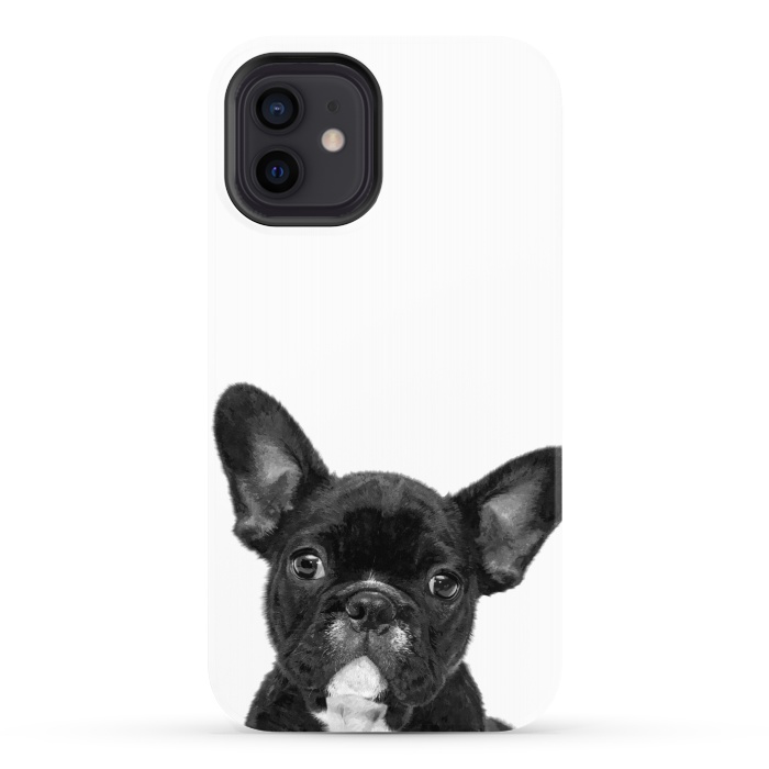 iPhone 12 StrongFit Black and White French Bulldog by Alemi