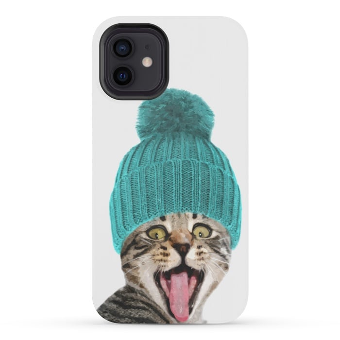 iPhone 12 mini StrongFit Cat with Hat Portrait by Alemi