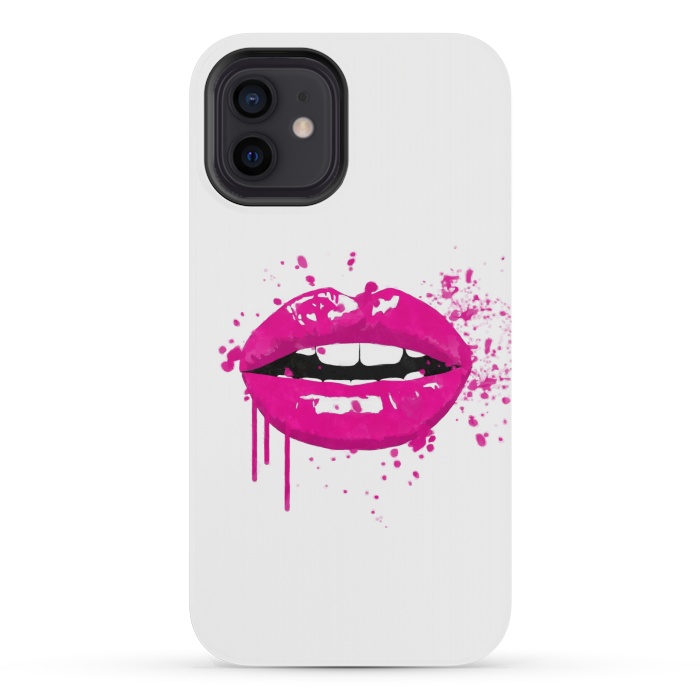 iPhone 12 mini StrongFit Pink Lips by Alemi