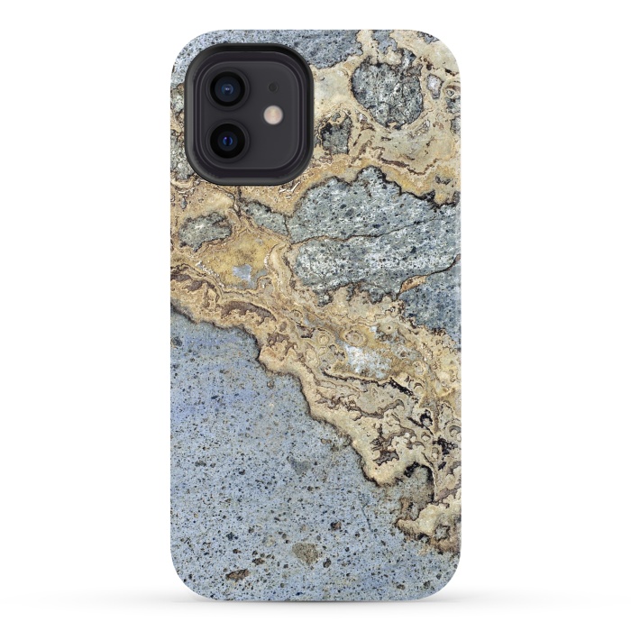 iPhone 12 StrongFit Blue and Gold Marble by Alemi
