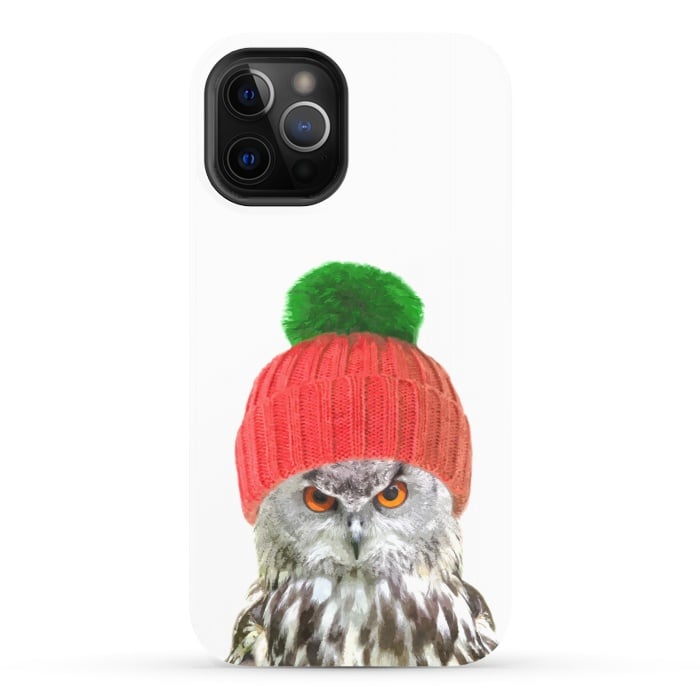 iPhone 12 Pro StrongFit Funny Owl Portrait by Alemi