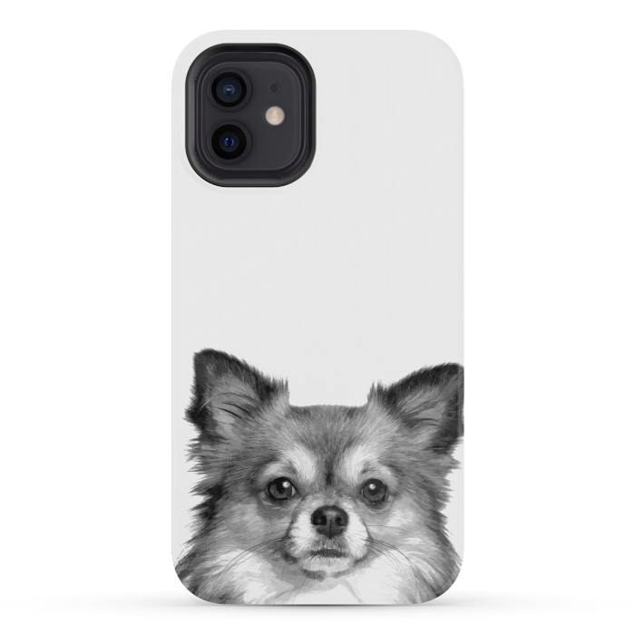 iPhone 12 mini StrongFit Black and White Chihuahua Portrait by Alemi