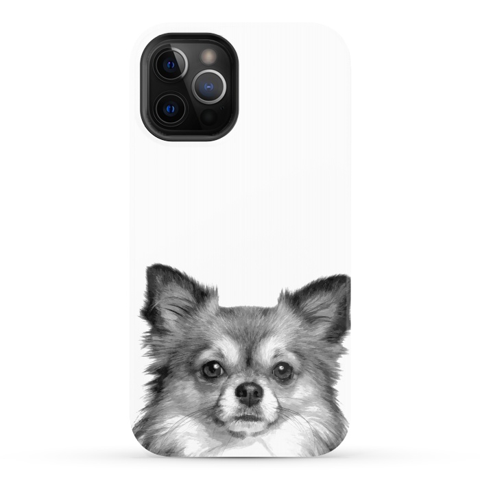 iPhone 12 Pro StrongFit Black and White Chihuahua Portrait by Alemi